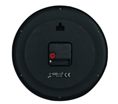 Klok - Zwart/Wit - Ø25 cm - Rond - Wandklok