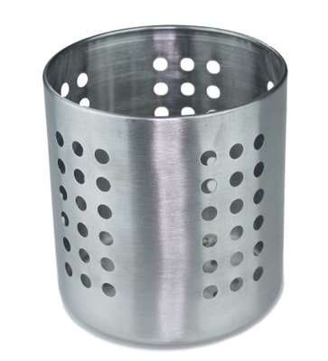 Bestekbeker / bestekhouder geperforeerd - RVS - Rond - Ø11,5 x H13,5 cm