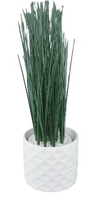 Bloempot met driehoek motief - Wit - Ø13,5 x H11.5cm