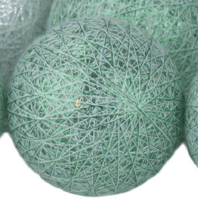 Decoratieve lichtslinger - Wit/Groen - 10 led lampen - Ø6cm