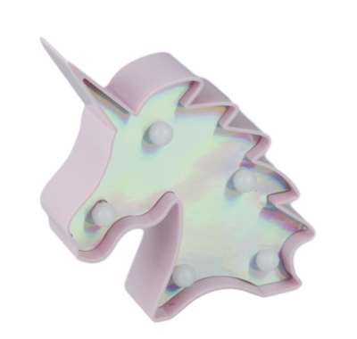 LED nachtlamp - Unicorn / Eenhoorn - Hoofd - Roze - 12.5x10.5x3cm