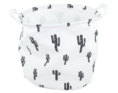 Wasmand Cactus Small - Zwart/Wit - 33x29cm
