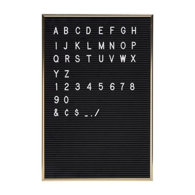 Letterbord incl. 144 letters - Gouden omlijsting - 30x45x1.6cm