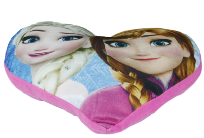 Disney Frozen vormkussen in hartvorm - Paars/Blauw - 33x30x5cm