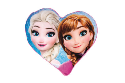 Disney Frozen vormkussen in hartvorm - Paars/Blauw - 33x30x5cm
