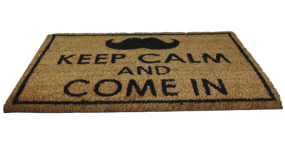Deurmat met tekst 'Keep Calm and come in' - Kokosmat - 40x60cm