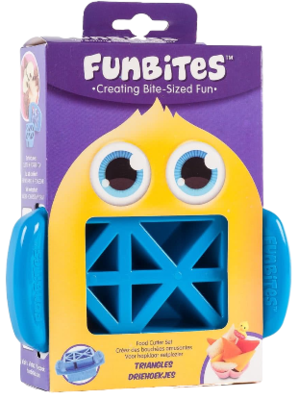 FunBites - Blauw - Driehoek stukjes - fruitsnijder - broodsnijder - Kind