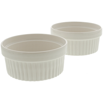 Ovenschalen - Wit - Rond - 260ml - Set van 2 - Ø11cm