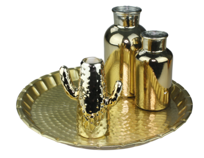 Cactus vaasje - Goud - 12x6x14.5cm
