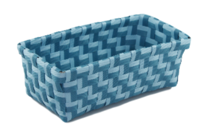 Gevlochten opbergmandjes SONNY - set van 4 - Blauw - mandjes - opbergbakjes