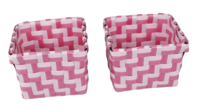 Gevlochten opbergmandjes SONNY - set van 4 - Roze - mandjes - opbergbakjes