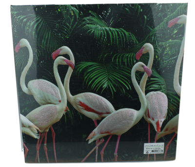 Flamingo glitter schilderij - Canvas - 38x38cm