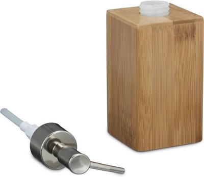 Bamboe Zeeppompje / dispenser - 7 x 7 x 17 cm