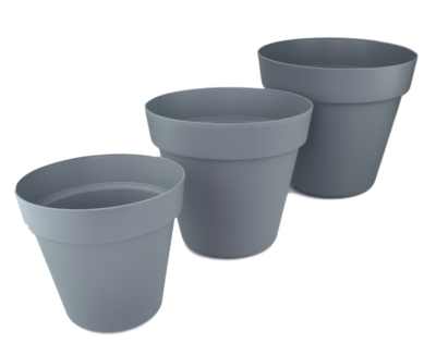 Bloempot JEROME (Maat M) - Grijs - Ø25 cm - 22 cm hoog - Rond