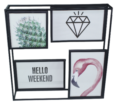 Fotoframe Isabelle - Metaal - Zwart - Collage - 3x 10x15 / 1x 10x10cm