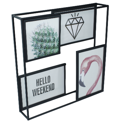 Fotoframe Isabelle - Metaal - Zwart - Collage - 3x 10x15 / 1x 10x10cm