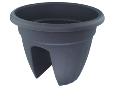 Balkon Bloempot Glenn / Balkonbak - Donkergrijs - Ø30cm - 23.5 cm hoog
