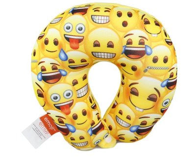 Emoji nekkussen - Geel - 27x24 cm