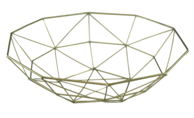 Draad decoratiemand / Fruitmand Aniek - Metaal - Goud - 37.5x11cm