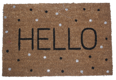 Deurmat met tekst 'Hello' - Kokosmat - 40x60cm