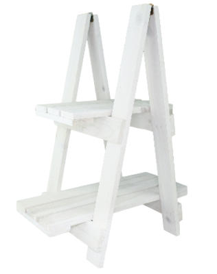 Deco trapje WIETSKE - Wit - Hout - 39x25x50cm