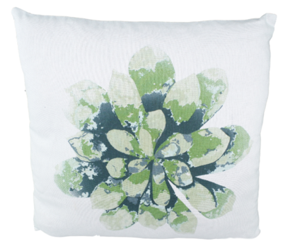 Sierkussenhoes met blad motief Senna - Set van 2 - Groen / Wit - 40x40cm