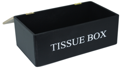 Tissuebox / Tissuehouder EMERSON - Zwart- Hout - 25x14x9cm