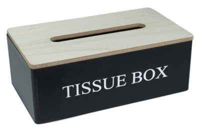 Tissuebox / Tissuehouder EMERSON - Zwart- Hout - 25x14x9cm