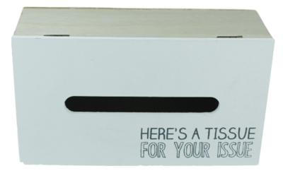 Tissuebox / Tissuehouder JOUKE - Bruin/Wit - Hout - 25x14x9.5cm