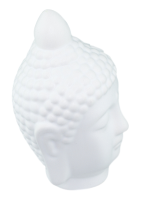 Beeld boeddha hoofd RAMESA - Wit - 18 cm