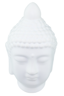 Beeld boeddha hoofd RAMESA - Wit - 18 cm