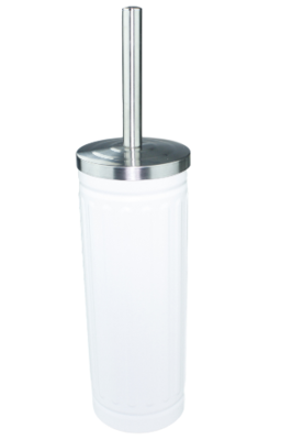 WC Borstel + houder FERDINAND - Wit / RVS - 38 x 9 cm - Toiletborstel