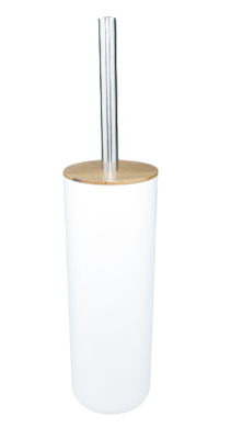 WC Borstel + houder MAXIM - Wit / Zilver - Kunststof - 40 x 9 cm - Toiletborstel