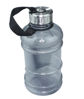 Waterfles 1L - Zwart / Zilver - Kunststof - Drinkfles
