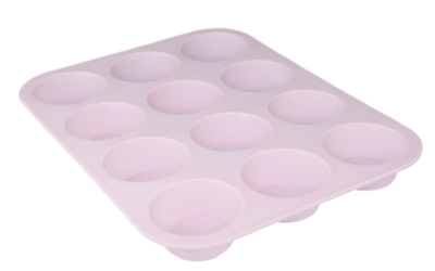 12-Muffinbakvorm PUCK - Roze - Siliconen