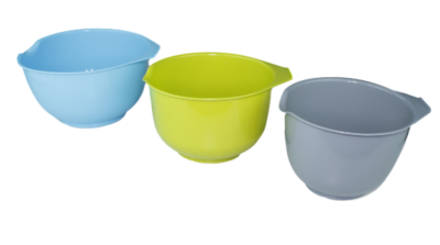 Beslagkommen set - Blauw / Groen / Grijs - Schalen - Mengkommen - 3 delig - Kunststof - 1.5L / 2L / 2.5L