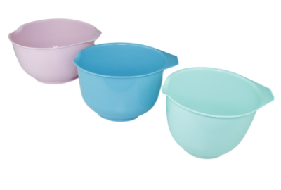 Beslagkommen set - Roze / Blauw / Turquoise - Schalen - Mengkommen - 3 delig - Kunststof - 1.5L / 2L / 2.5L