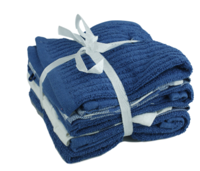 Keuken- & theedoekset ALEV - 1 vaatdoek, 2 thee- en 2 keukendoeken - Donkerblauw