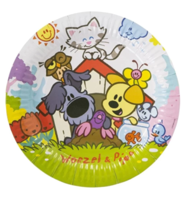 Woezel en Pip bordjes - Multicolor - 8 stuks - Ø 23 cm