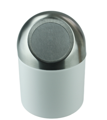 Tafelafvalbak EWOUD - Wit/Zilver - RVS - Afvalbak - Table bin - Mini Prullenbak