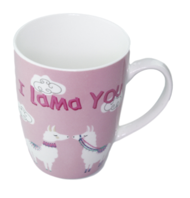 Mok met Lama's en tekst