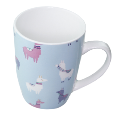 Mok met Lama's - Blauw - Porselein - Beker