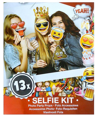 Emoji selfie kit - 13 stuks - Multicolor