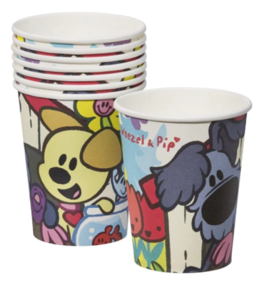 Woezel en Pip bekers - Multicolor - 8 stuks - 250ml