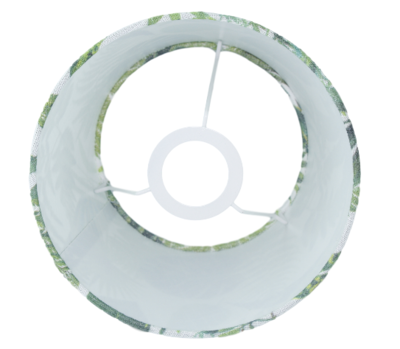 Lampenkap MARLIES met blad motief - Groen/Wit - Ø20cm - Katoen