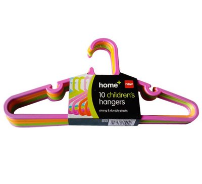 Kinder kledinghangers met broeklat forest - Multicolor - Set van 10