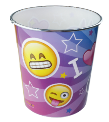 Kinder Prullenbak Emoji Unicorn - Multicolor - Ø20,5x22cm - Prullenmand