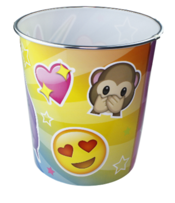 Kinder Prullenbak Emoji Unicorn - Multicolor - Ø20,5x22cm - Prullenmand