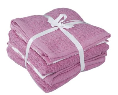 Keuken- & theedoekset ALEV - 1 vaatdoek, 2 thee- en 2 keukendoeken - Roze