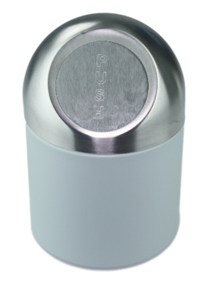 Tafelafvalbak Ewoud- Aqua Blauw/Zilver - RVS - Afvalbak - Table bin - Mini Prullenbak